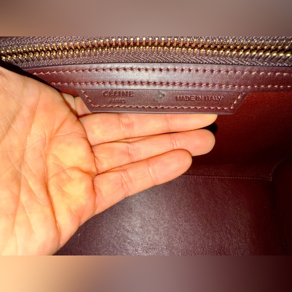 CÉLINE Luggage Mini Leather Tote Bag - Tricolor Leather Pink Purple Brown - Picture 9 of 14